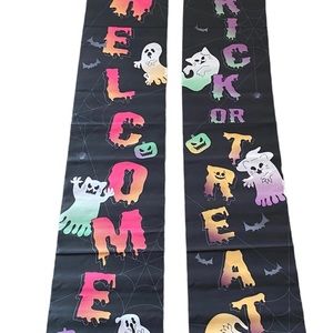 Halloween Decorations Porch Door Banners Welcome Trick Or Treat Sign